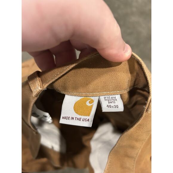 Carhartt B01‎ BRN Brown Cotton Canvas Double Knee Work Pants USA Made 40x30 - Picture 3 of 4